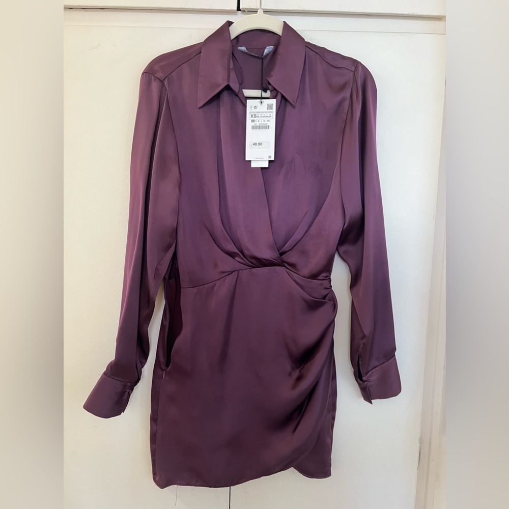 NWT Zara Silk Mini Dress XS